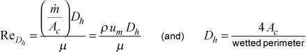 hydraulic diameter Reynolds number